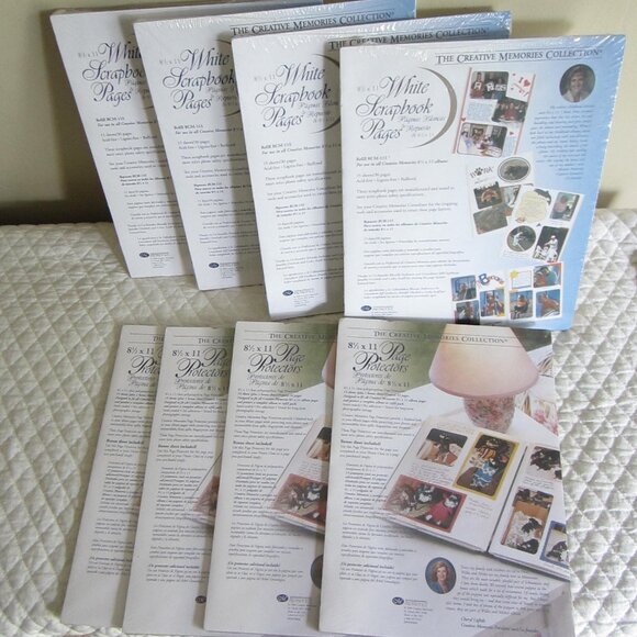 Large Lot 8-1/2 x 11 Page Protectors & White Scrapbook Pages CREATIVE MEMORIES